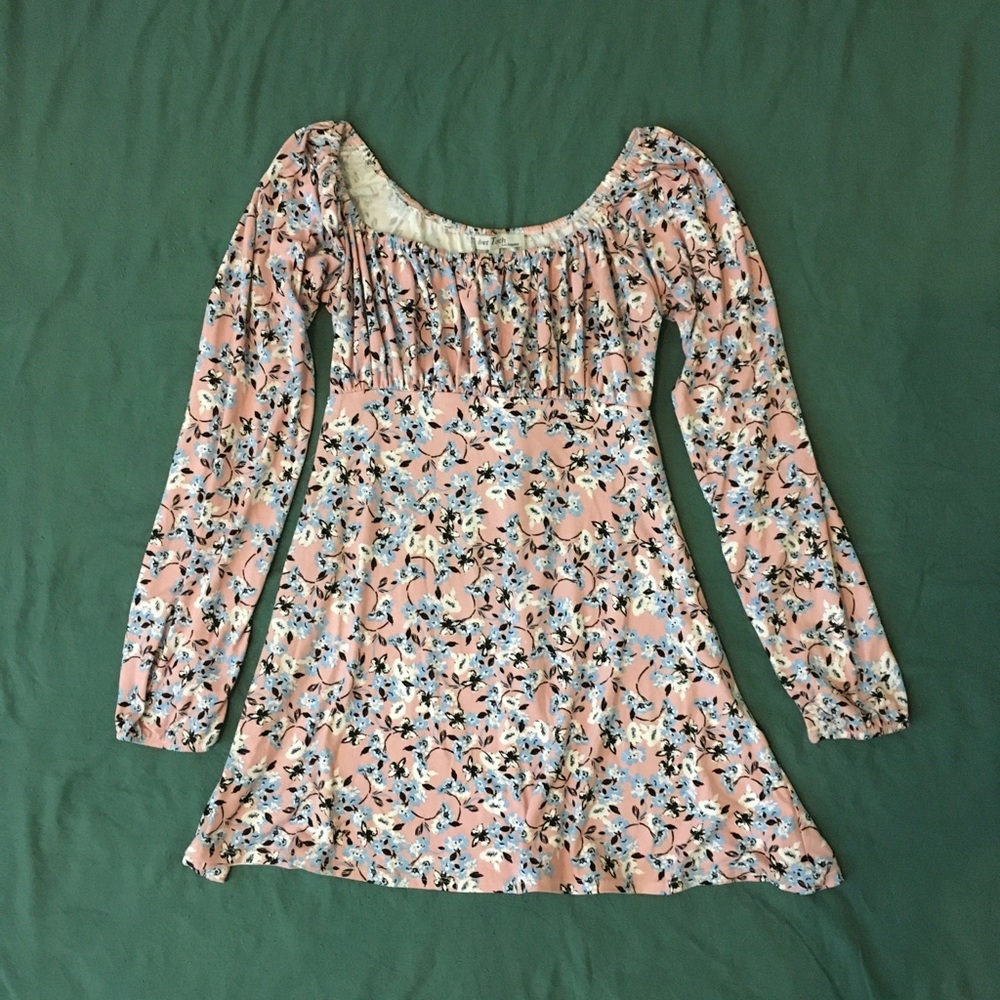 Velvet Torch pink floral long sleeve dress